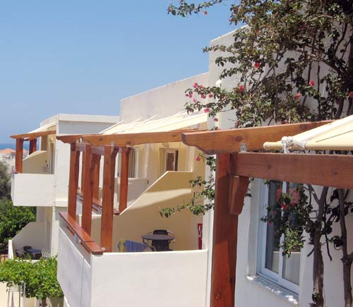 All the balconies are very spacy and on the second floor they have nice yellow tents.   